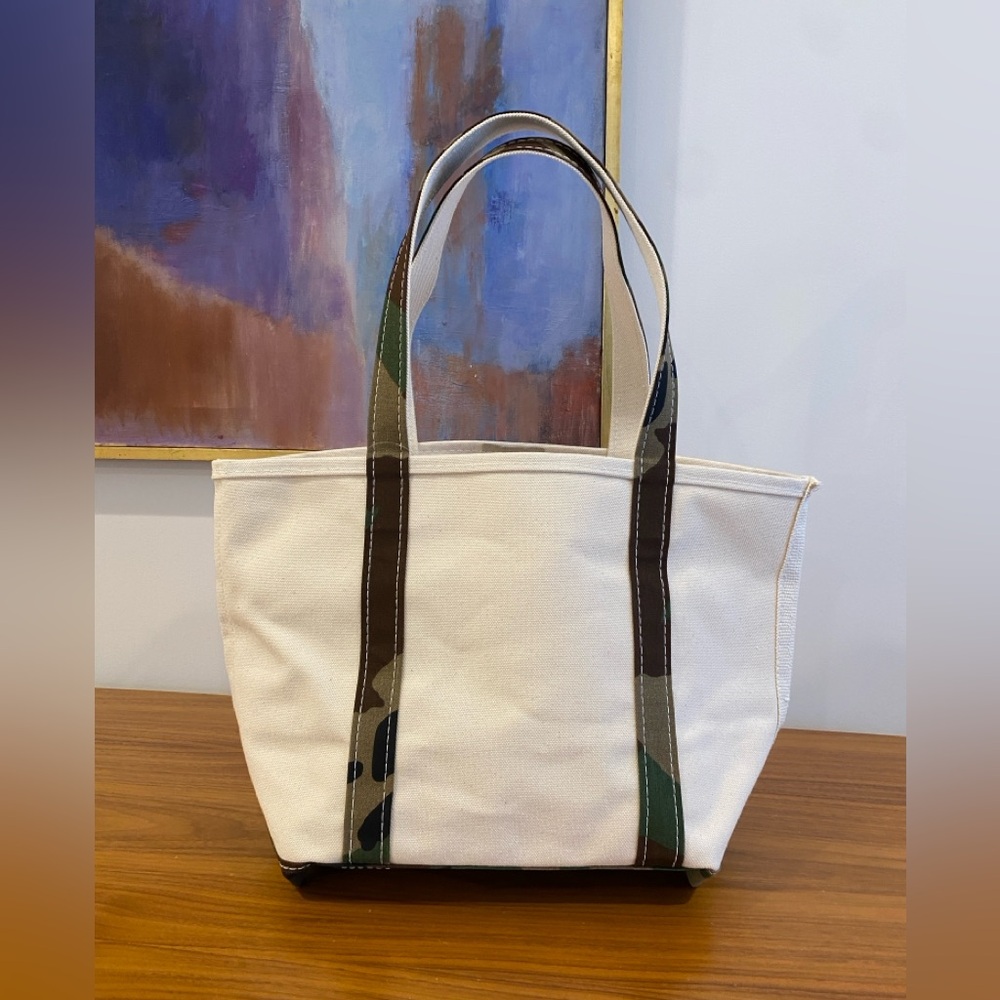 LL Bean Boat Tote Bag Medium Camoflage Straps NWT